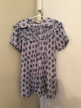 Umgee Lavender Floral Ruffle Mini Dress